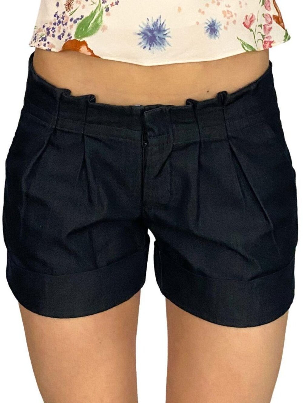 2000s y2k mossimo dark blue low rise trouser shorts with pockets